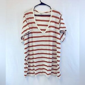 MADEWELL 3X WOMENS MULTI COLOR V NECK T SHIRT.